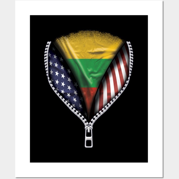 Lithuanian Flag  Lithuania Flag American Flag Zip Down - Gift for Lithuanian From Lithuania Wall Art by Country Flags